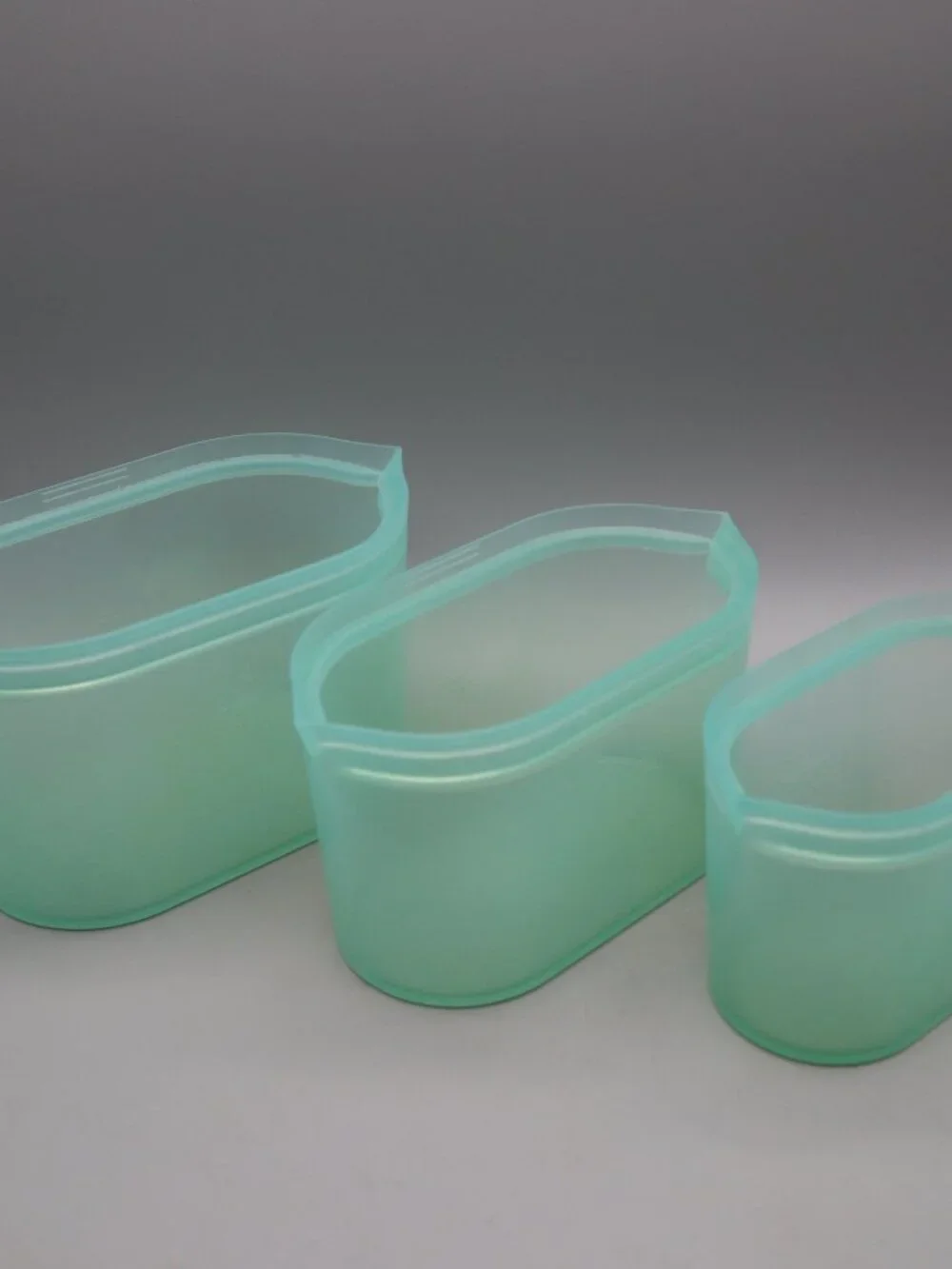 Zip Top 10 Piece Teal Blue Silicone Storage Containers Reusable Microwave Safe